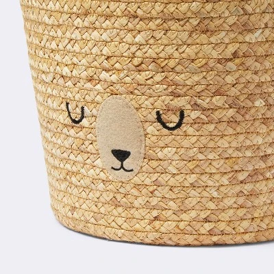Braided Water Hyacinth Tapered Floor Basket Sleepy Bear - Cloud Island™ 4 Braided Water Hyacinth Tapered Floor Basket Sleepy Bear - Cloud Island™ - Image 2