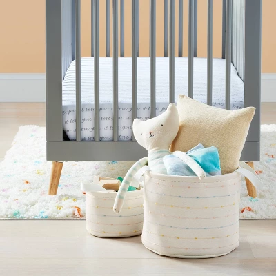 Round Bin With Slub Stitching - Cloud Island™ 3 Round Bin With Slub Stitching - Cloud Island™