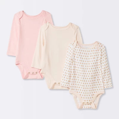 Baby Girls' 3pk Modal Bodysuit - Cloud Island™ Pink 6 Baby Girls' 3pk Modal Bodysuit - Cloud Island™ Pink - Image 4