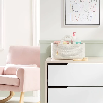 Coiled Rope Diaper Caddy With Dividers - Cloud Island™ Cream 3 Coiled Rope Diaper Caddy With Dividers - Cloud Island™ Cream