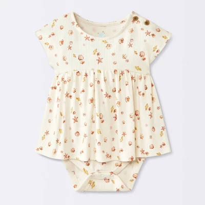 Baby Girls' Costal Ribbed Romper - Cloud Island™ White 6 Baby Girls' Costal Ribbed Romper - Cloud Island™ White - Image 4