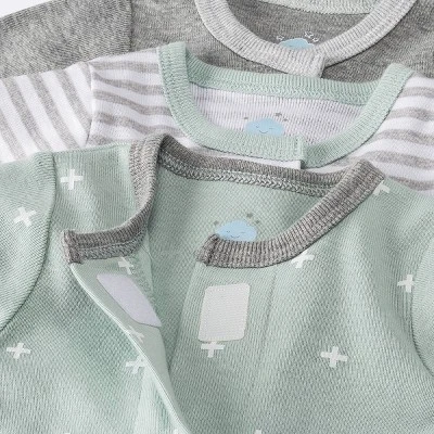 Baby 3pk Basic Romper - Cloud Island™ Gray Preemie 4 Baby 3pk Basic Romper - Cloud Island™ Gray Preemie - Image 2