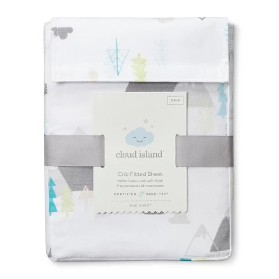 Fitted Crib Sheet Mountains - Cloud Island™ White 3 Fitted Crib Sheet Mountains - Cloud Island™ White