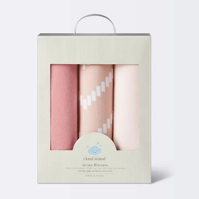 Jersey Swaddle Baby Blankets - Pink Chevron - 3pk - Cloud Island™ 5 Jersey Swaddle Baby Blankets - Pink Chevron - 3pk - Cloud Island™ - Image 3