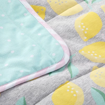 Jersey Knit Reversible Blanket Lemons - Cloud Island™ Gray/Yellow 4 Jersey Knit Reversible Blanket Lemons - Cloud Island™ Gray/Yellow - Image 2