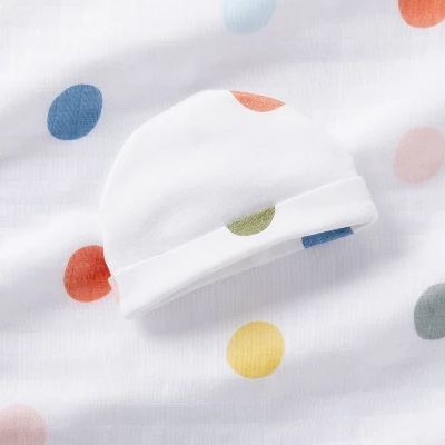 Hospital Muslin Swaddle Baby Blanket - Multi Dot - Cloud Island™ 4 Hospital Muslin Swaddle Baby Blanket - Multi Dot - Cloud Island™ - Image 2