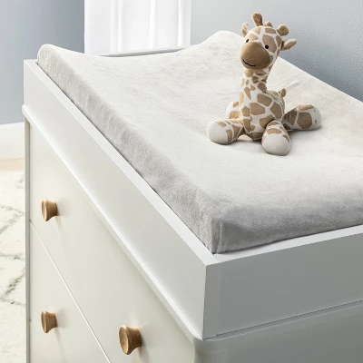 Velvet Spandex Changing Pad Cover - Light Gray - Cloud Island™ 3 Velvet Spandex Changing Pad Cover - Light Gray - Cloud Island™