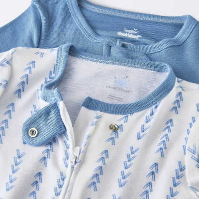 Baby Boys' 2pk So Very Soft Modal Blend Sleep N' Play - Cloud Island™ Light Blue 4 Baby Boys' 2pk So Very Soft Modal Blend Sleep N' Play - Cloud Island™ Light Blue - Image 2