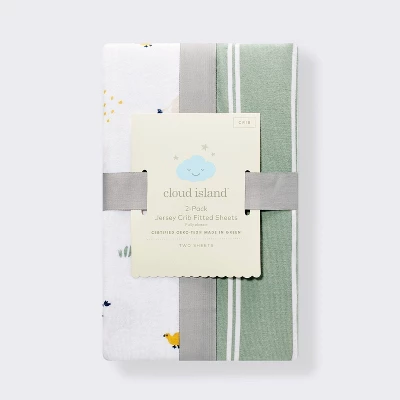Fitted Jersey Crib Sheet - Safari Stripes - 2pk - Cloud Island™ 5 Fitted Jersey Crib Sheet - Safari Stripes - 2pk - Cloud Island™ - Image 3
