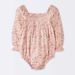 Baby Girls' Floral Smocked Romper - Cloud Island™ Pink
