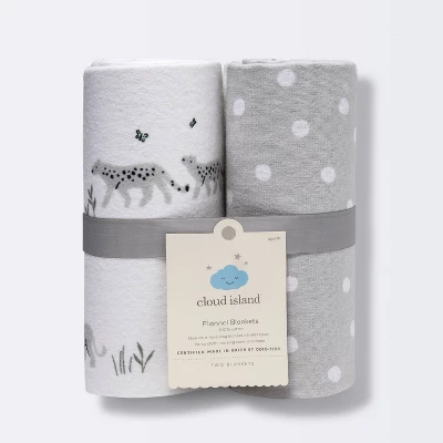 Flannel Blanket Larger Size 2pk - Cloud Island™ Two By Two Animals 5 Flannel Blanket Larger Size 2pk - Cloud Island™ Two By Two Animals - Image 3