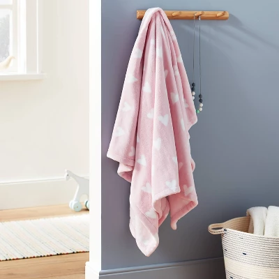Toddler Bed Plush Blanket - Cloud Island™ Pink Heart 3 Toddler Bed Plush Blanket - Cloud Island™ Pink Heart