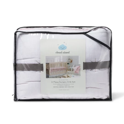 Crib Bedding Set Blushing Pink 3pc - Cloud Island™ Pink 6 Crib Bedding Set Blushing Pink 3pc - Cloud Island™ Pink - Image 4