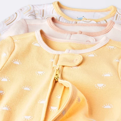 Baby Girls' 3pk Tight Fit Zip-Up Sleep N' Play - Cloud Island™ 4 Baby Girls' 3pk Tight Fit Zip-Up Sleep N' Play - Cloud Island™ - Image 2