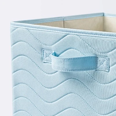 Quilted Fabric Cube Storage Bin - Blue - Cloud Island™ 4 Quilted Fabric Cube Storage Bin - Blue - Cloud Island™ - Image 2