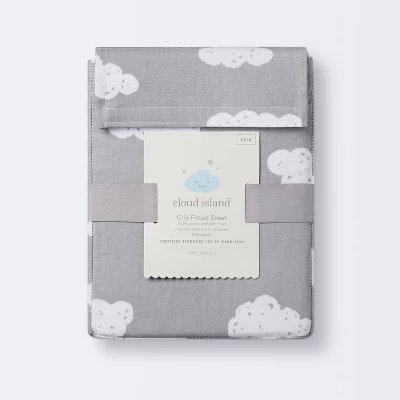 Crib Fitted Sheet Clouds - Cloud Island™ Gray 6 Crib Fitted Sheet Clouds - Cloud Island™ Gray - Image 4