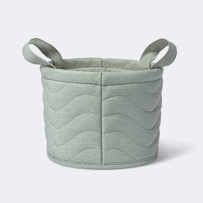 Quilted Fabric Small Round Storage Basket - Cloud Island™ 7 Quilted Fabric Small Round Storage Basket - Cloud Island™ - Image 5