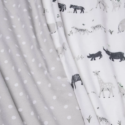 Flannel Blanket Larger Size 2pk - Cloud Island™ Two By Two Animals 4 Flannel Blanket Larger Size 2pk - Cloud Island™ Two By Two Animals - Image 2