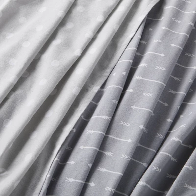 Flannel Swaddle Baby Blankets - Gray Arrows And Dots - 2pk - Cloud Island™ 4 Flannel Swaddle Baby Blankets - Gray Arrows And Dots - 2pk - Cloud Island™ - Image 2