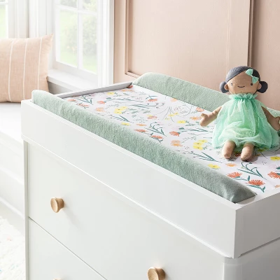 Wipeable Changing Pad Cover - Garden Floral - Cloud Island™ 2 Wipeable Changing Pad Cover - Garden Floral - Cloud Island™