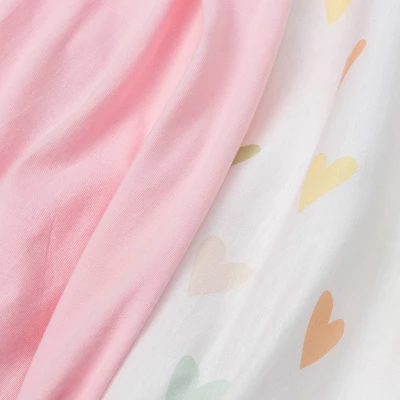 Fitted Playard Jersey Sheet - Cloud Island™ Hearts/Pink 2pk 3 Fitted Playard Jersey Sheet - Cloud Island™ Hearts/Pink 2pk
