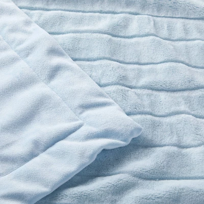Faux Fur With Channel Carving Baby Blanket - Cloud Island™ - Light Blue 3 Faux Fur With Channel Carving Baby Blanket - Cloud Island™ - Light Blue - Image 2