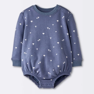 Baby Boys' Mushroom Sweatshirt Romper - Cloud Island™ Navy Blue 6 Baby Boys' Mushroom Sweatshirt Romper - Cloud Island™ Navy Blue - Image 4