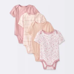 Baby Girls' 4pk Floral Short Sleeve Bodysuits - Cloud Island™ Peach/Pink 9 Baby Girls' 4pk Floral Short Sleeve Bodysuits - Cloud Island™ Peach/Pink -Target GUEST 46bde8b5 8241 40ed a67a 55ebda63ac21