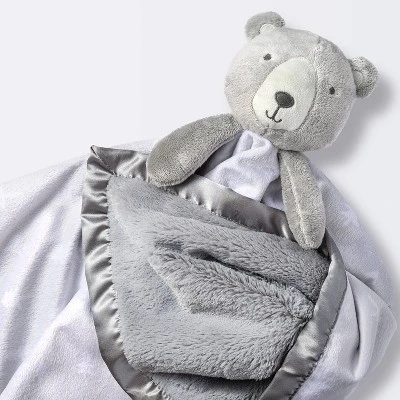 Large Security Blanket Bear - Cloud Island™ Gray 4 Large Security Blanket Bear - Cloud Island™ Gray - Image 2
