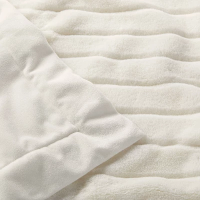 Faux Fur With Channel Carving Baby Blanket - Cream - Cloud Island™ 4 Faux Fur With Channel Carving Baby Blanket - Cream - Cloud Island™ - Image 2