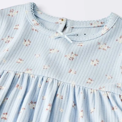 Baby Girls' Floral Skirted Bodysuit - Cloud Island™ Blue 4 Baby Girls' Floral Skirted Bodysuit - Cloud Island™ Blue - Image 2