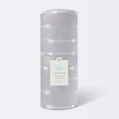 Plush Velboa Baby Blanket Arrows - Cloud Island™ Gray 5 Plush Velboa Baby Blanket Arrows - Cloud Island™ Gray - Image 3
