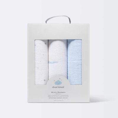 Muslin Swaddle Blankets 3pk - Cloud Island™ Two By Two Animals 4 Muslin Swaddle Blankets 3pk - Cloud Island™ Two By Two Animals - Image 2