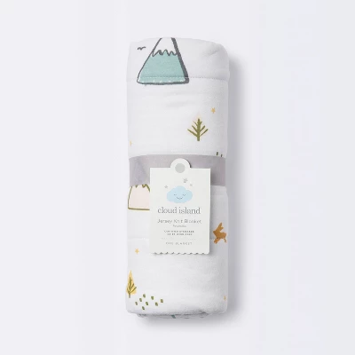 Jersey Knit Reversible Baby Blanket Adventures - Cloud Island™ White/Gray/Pink 6 Jersey Knit Reversible Baby Blanket Adventures - Cloud Island™ White/Gray/Pink - Image 4