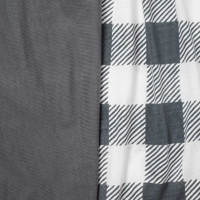 Fitted Playyard Jersey Sheet Gingham - Cloud Island™ - Gray - 2pk 4 Fitted Playyard Jersey Sheet Gingham - Cloud Island™ - Gray - 2pk - Image 2