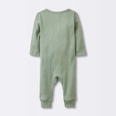 Baby 2pk Basic Wide Rib Romper - Cloud Island™ Green 3 Baby 2pk Basic Wide Rib Romper - Cloud Island™ Green