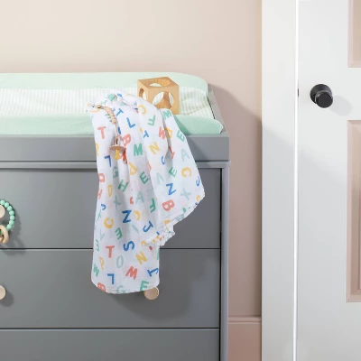 Wipeable Changing Pad Cover Stripe - Cloud Island™ Green 3 Wipeable Changing Pad Cover Stripe - Cloud Island™ Green