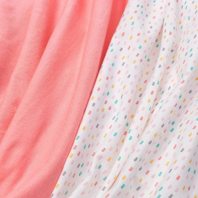 Fitted Play Yard Jersey Sheet - Cloud Island™ Confetti/Coral 2pk 3 Fitted Play Yard Jersey Sheet - Cloud Island™ Confetti/Coral 2pk