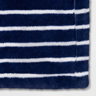 Toddler Bed Plush Blanket - Cloud Island™ Navy Stripe 4 Toddler Bed Plush Blanket - Cloud Island™ Navy Stripe - Image 2