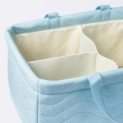 Quilted Fabric Diaper Caddy - Blue - Cloud Island™ 4 Quilted Fabric Diaper Caddy - Blue - Cloud Island™ - Image 2