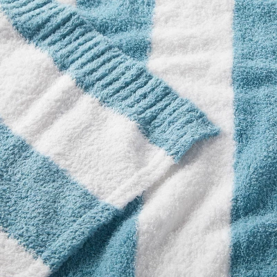 Chenille Stripe Baby Blanket - Blue And White Stripe - Cloud Island™ 4 Chenille Stripe Baby Blanket - Blue And White Stripe - Cloud Island™ - Image 2