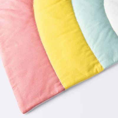 Quilted Floor Blanket And Playmat - Rainbow - Cloud Island™ 5 Quilted Floor Blanket And Playmat - Rainbow - Cloud Island™ - Image 3