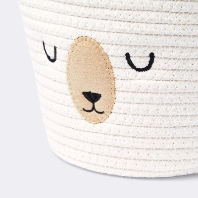 Small Tapered Round Coiled Rope Round Basket Sleepy Bear - Cloud Island™ 4 Small Tapered Round Coiled Rope Round Basket Sleepy Bear - Cloud Island™ - Image 2