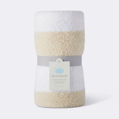 Chenille Stripe Baby Blanket - Khaki And White Stripes - Cloud Island™ 5 Chenille Stripe Baby Blanket - Khaki And White Stripes - Cloud Island™ - Image 3