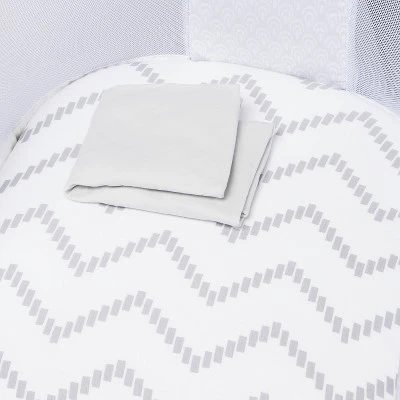 Jersey Bassinet Sheet - Cloud Island™ Gray Chevron And Solid Gray - 2pk 4 Jersey Bassinet Sheet - Cloud Island™ Gray Chevron And Solid Gray - 2pk - Image 2