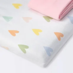 Fitted Playard Jersey Sheet - Cloud Island™ Hearts/Pink 2pk 7 Fitted Playard Jersey Sheet - Cloud Island™ Hearts/Pink 2pk -Target GUEST 612b371a 92b3 48c7 a50f 6001e4b6e24f