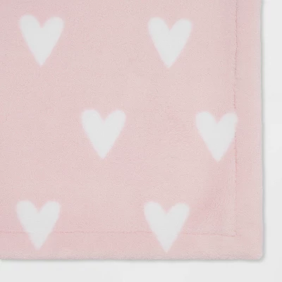 Toddler Bed Plush Blanket - Cloud Island™ Pink Heart 4 Toddler Bed Plush Blanket - Cloud Island™ Pink Heart - Image 2