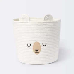 Medium Coiled Rope Round Basket Sleepy Bear - Cream - Cloud Island™ 9 Medium Coiled Rope Round Basket Sleepy Bear - Cream - Cloud Island™ -Target GUEST 62be5e8c 74ee 4c31 ab9e 027a2e268774