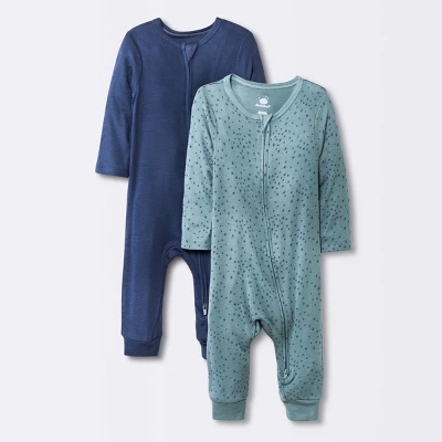 Baby Boys' 2pk Stars So Very Soft Modal Blend Romper - Cloud Island™ Navy Blue 6 Baby Boys' 2pk Stars So Very Soft Modal Blend Romper - Cloud Island™ Navy Blue - Image 4