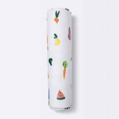 Muslin Swaddle Blanket - Cloud Island™ Fruits And Veggies 6 Muslin Swaddle Blanket - Cloud Island™ Fruits And Veggies - Image 4
